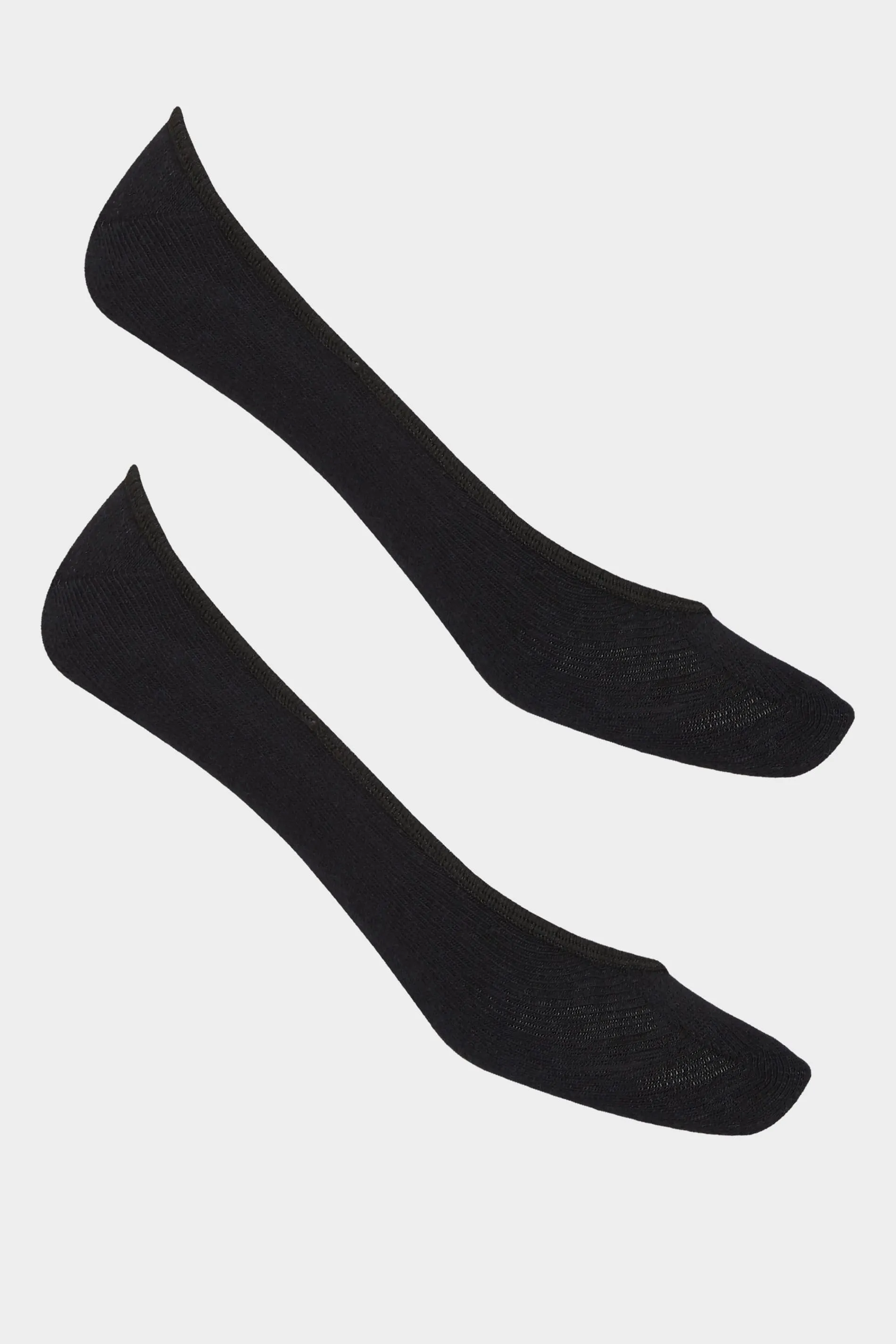 2 PACK Black Footsie Socks