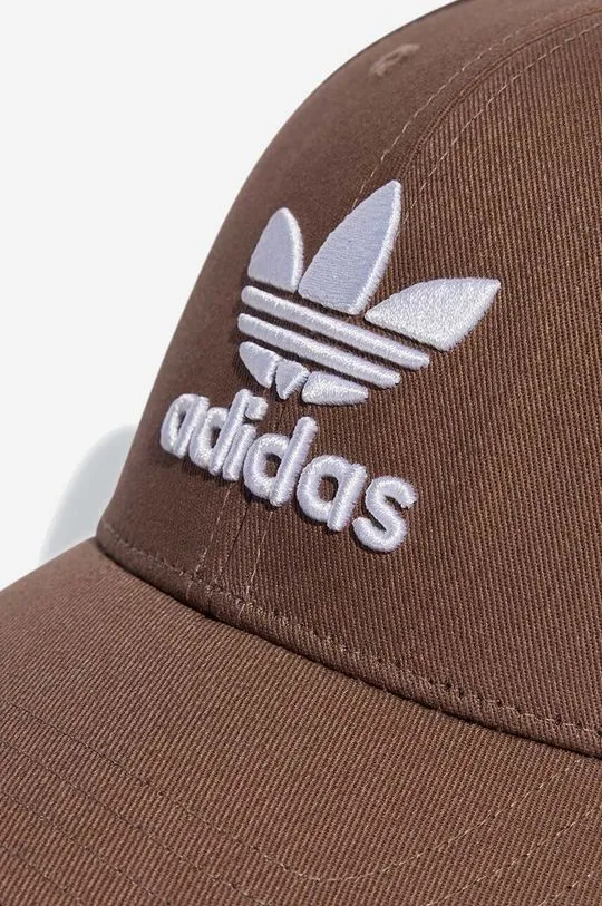 adidas Originals cotton baseball cap brown color