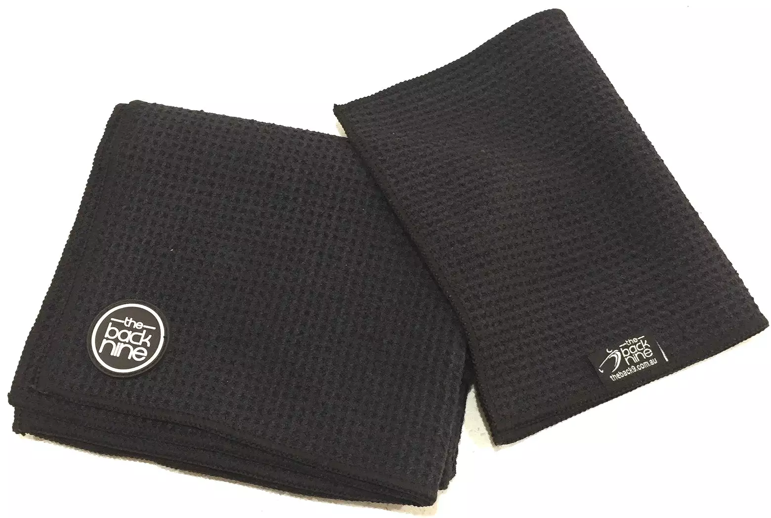 Aqua Pro 400A Waffle Weave Golf Towel Twin Pack - Black/Black