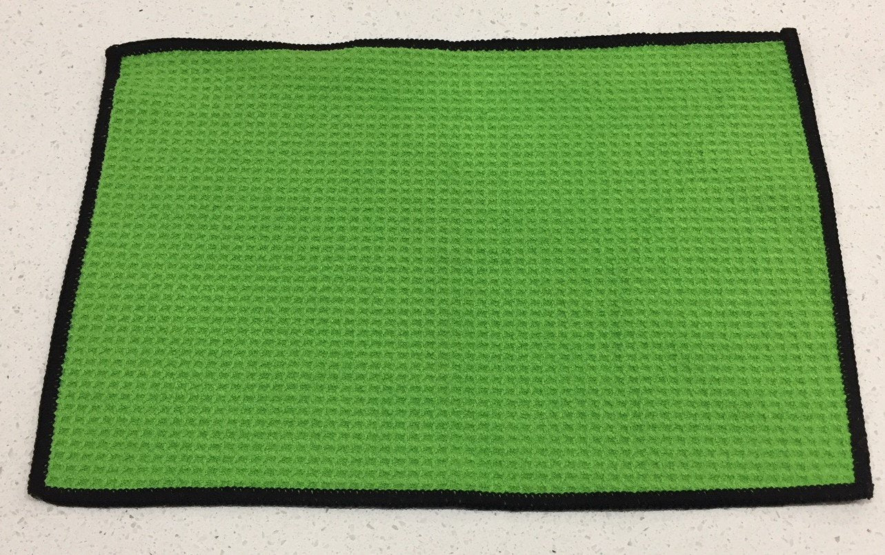 Aqua Pro 400A Waffle Weave Golf Towel Twin Pack - Lime/Black