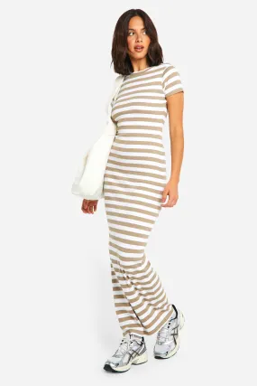 Basic Rib Stripe Cap Sleeve Maxi