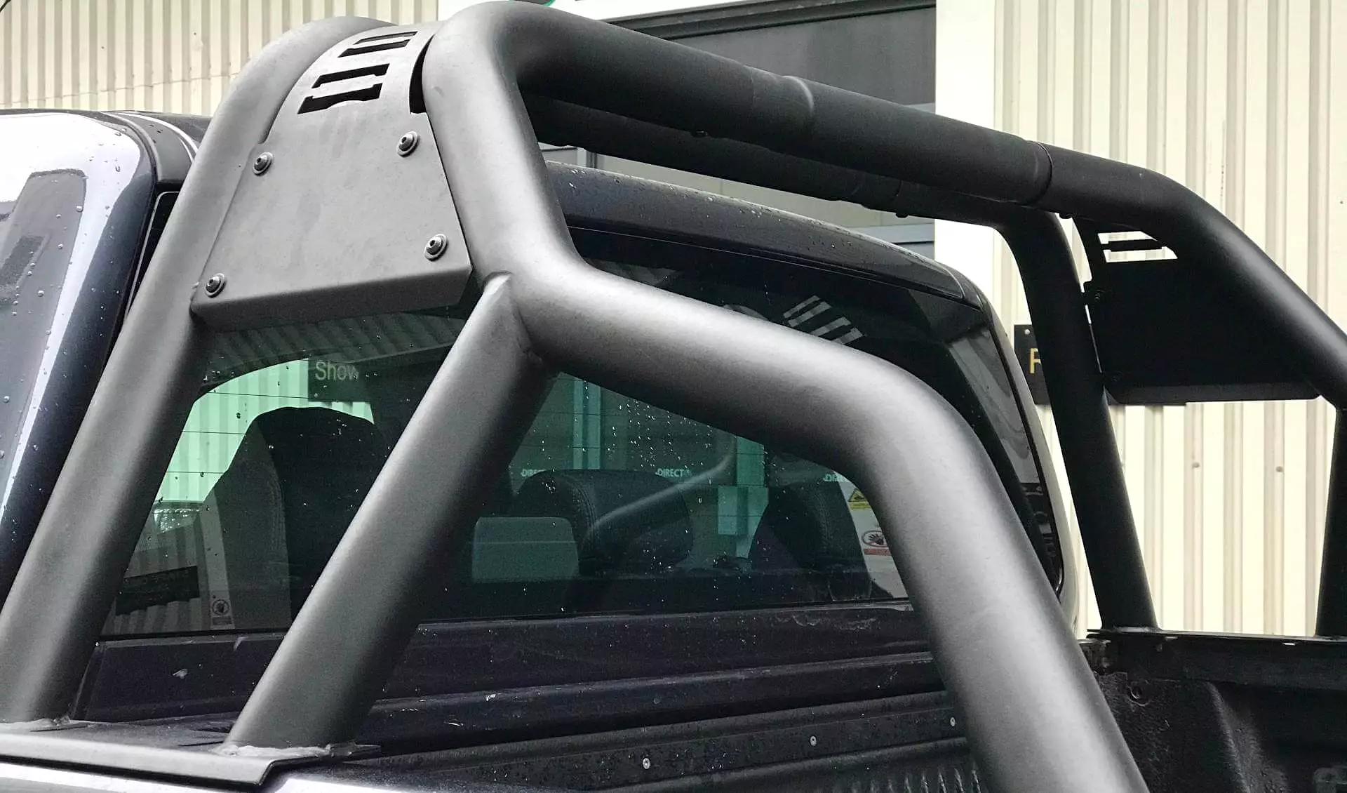 Black Short Arm Roll Sports Bar for the Ford Ranger 2012+