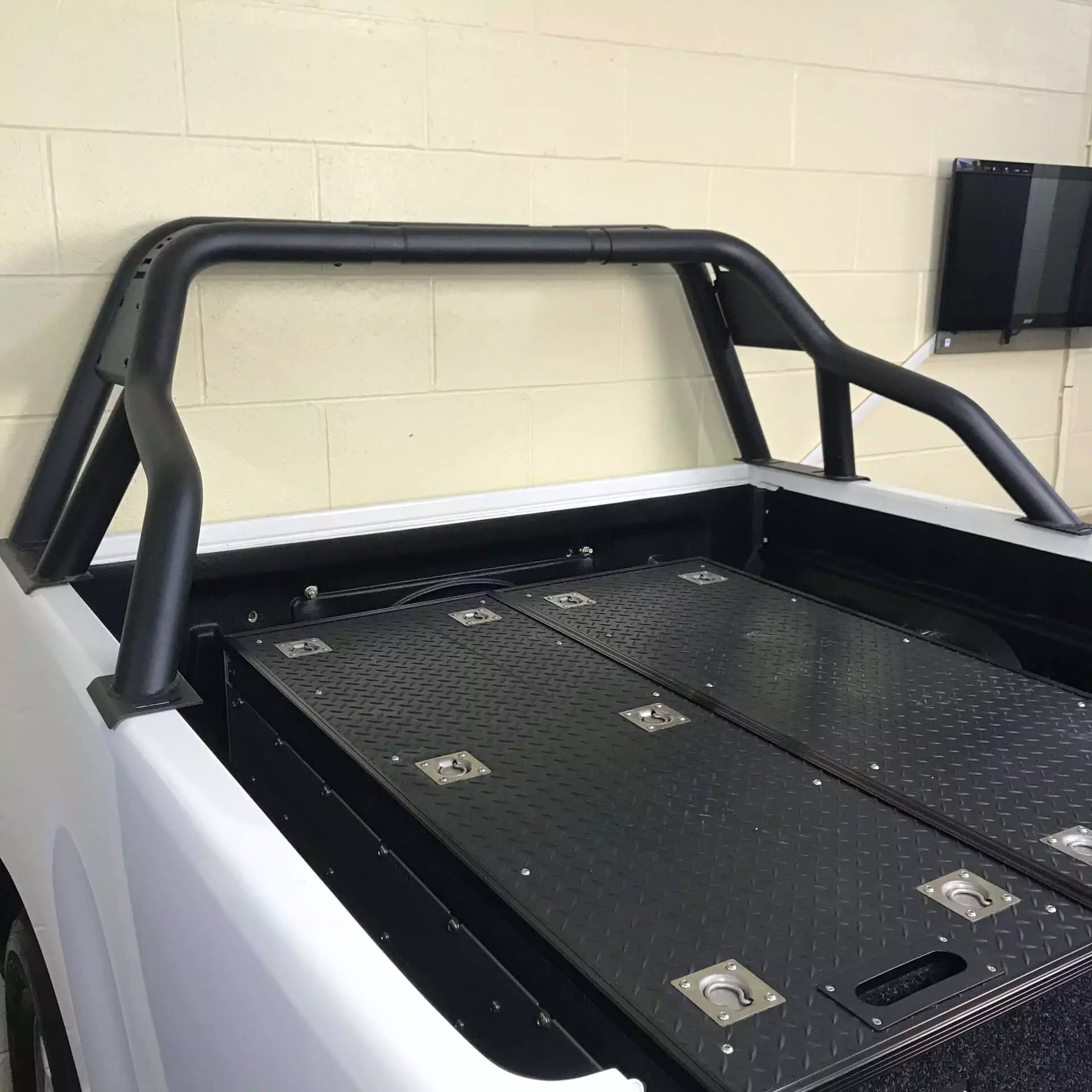 Black Short Arm Roll Sports Bar for the Ford Ranger 2012+