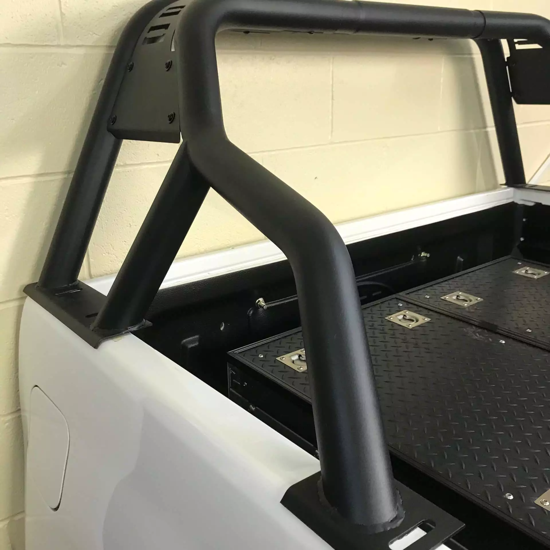 Black Short Arm Roll Sports Bar for the Ford Ranger 2012+