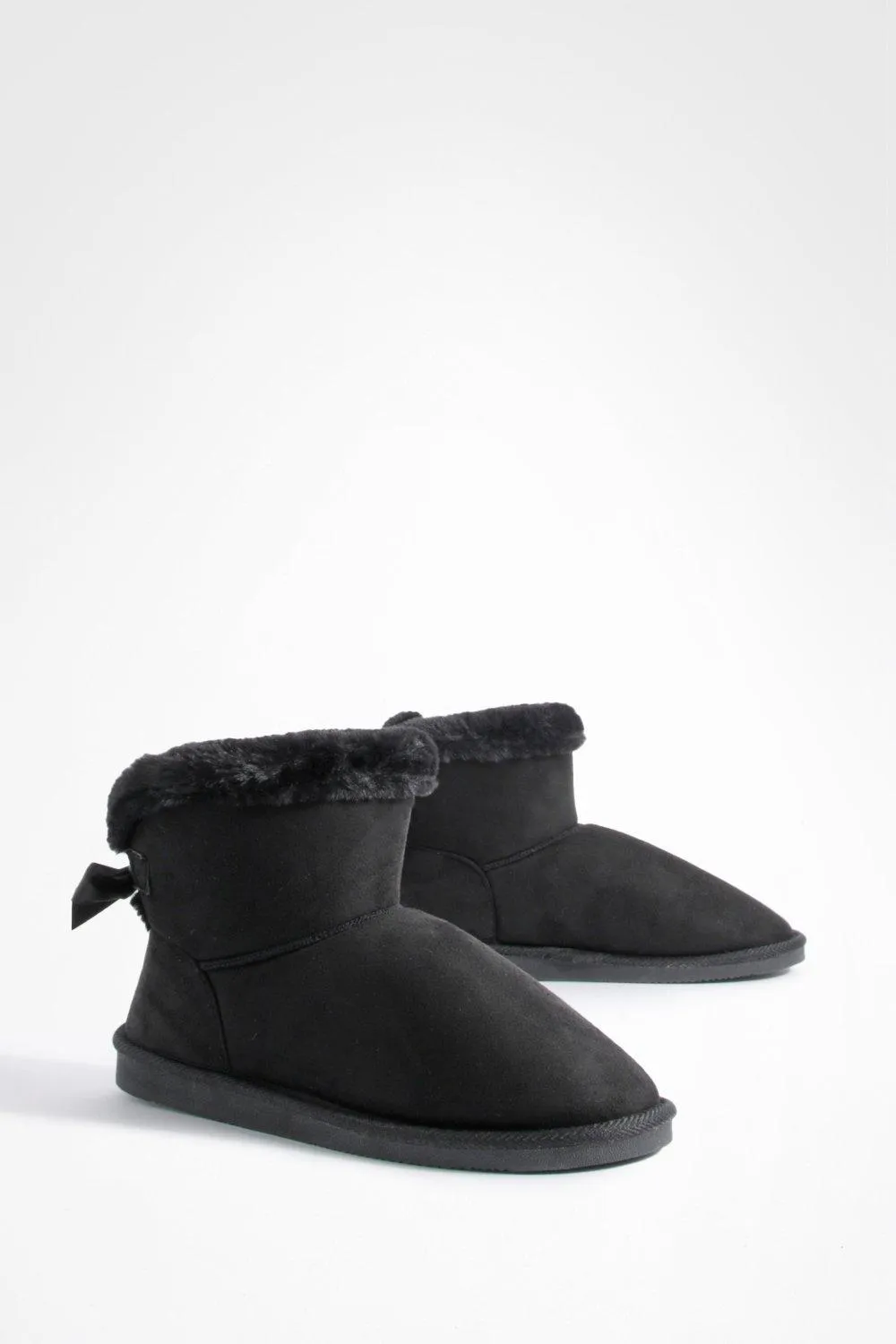 Bow Detail Fur Lined Cozy Boots