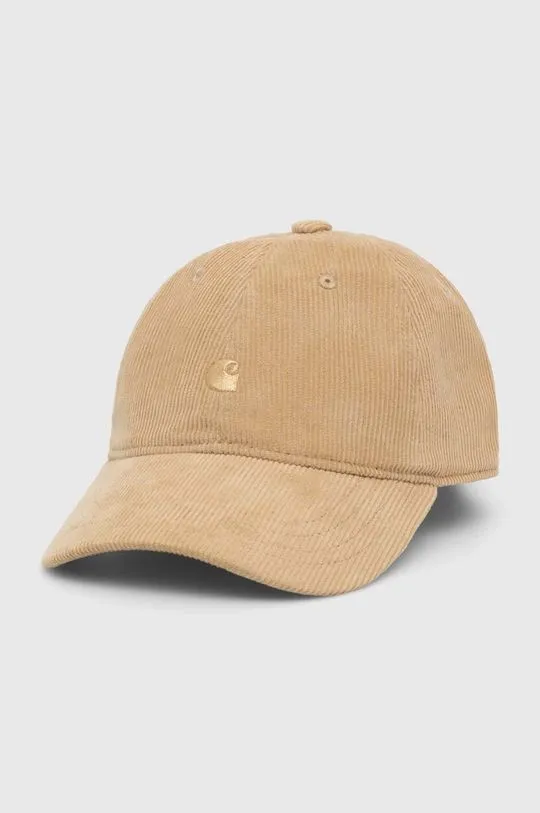 Carhartt WIP cotton baseball cap Harlem Cap beige color I028955.1YAXX