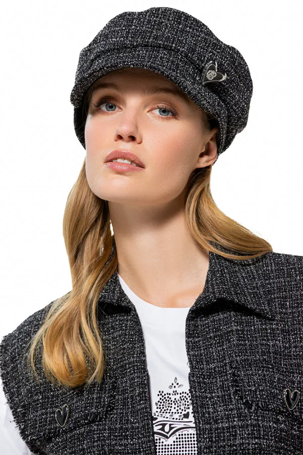 Caroline Biss BLACK TWEED CAP