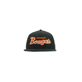 Cincinnati Bengals Script Fitted Cap (Black/Orange)