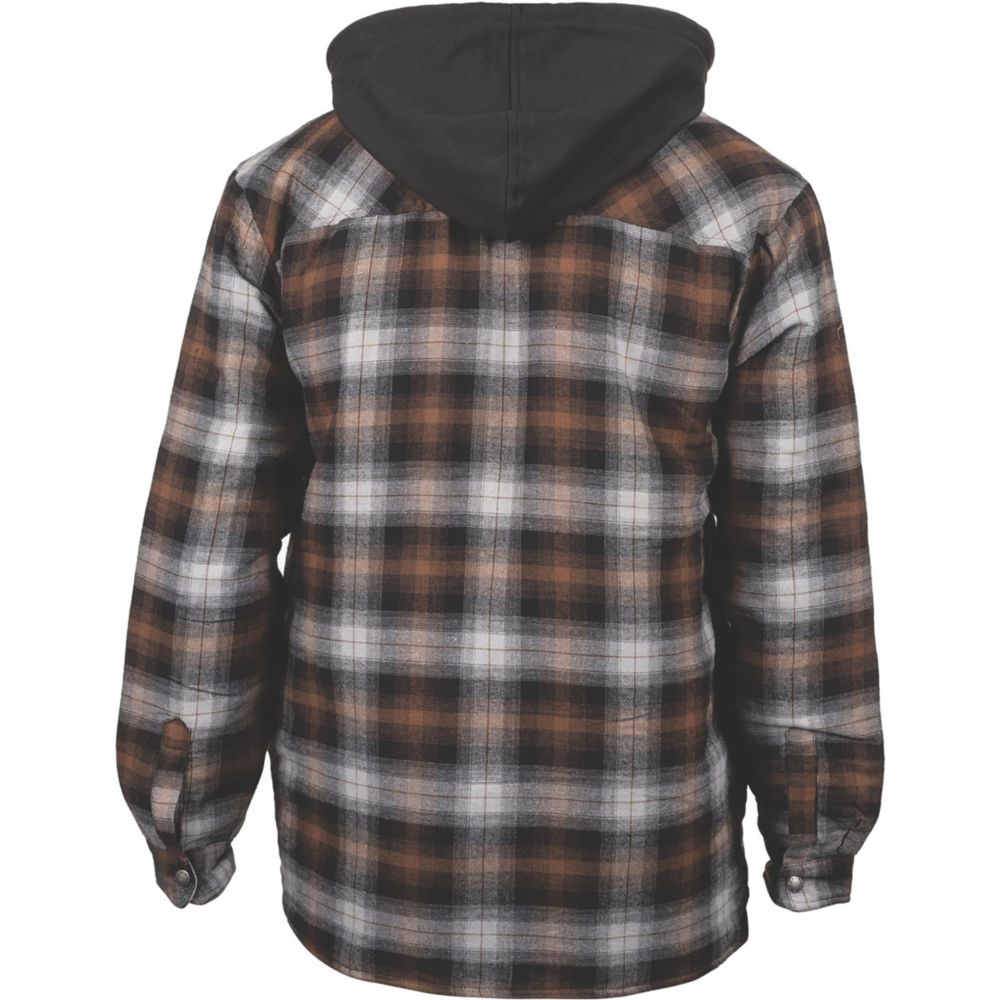 Dickies Hood Flannel Shirt Fleece Black/Timber Large 41" Chest - Screwfix