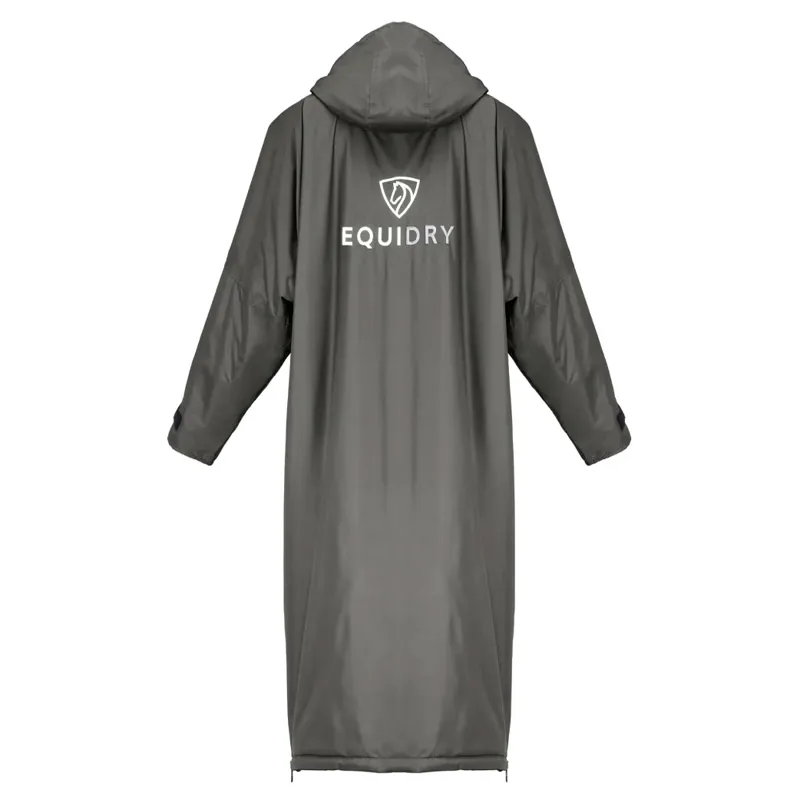 EQUIDRY All Rounder Junior Jacket with Fleece Hood - Charcoal/Grey