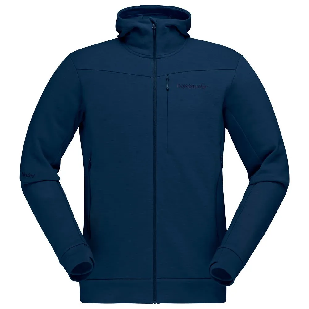 Fleece Norrona ---Falketind Warmwool2 Stretch Zip Hood Indigo Night