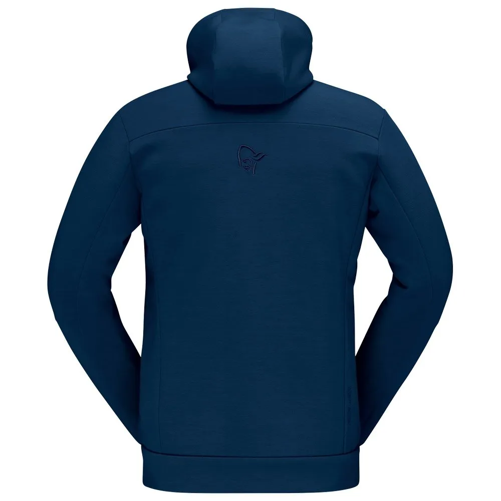 Fleece Norrona ---Falketind Warmwool2 Stretch Zip Hood Indigo Night