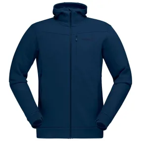 Fleece Norrona ---Falketind Warmwool2 Stretch Zip Hood Indigo Night