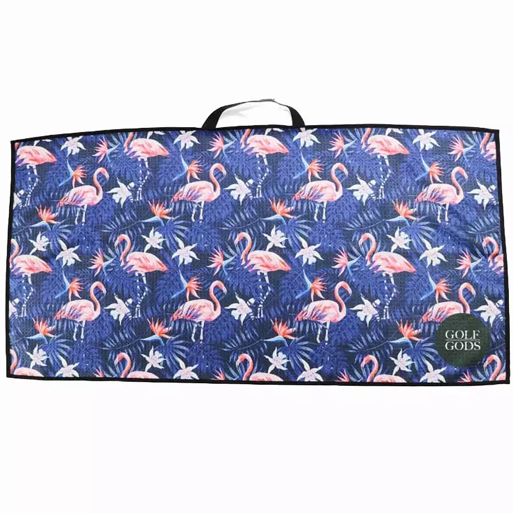 Flowers & Flamingos Golf Towel