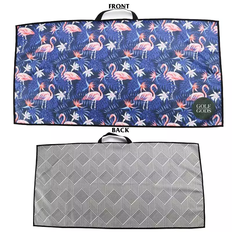 Flowers & Flamingos Golf Towel