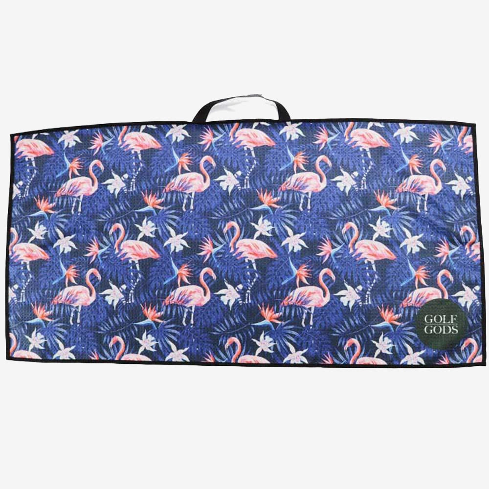 Flowers & Flamingos Golf Towel