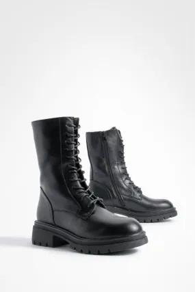 High Ankle Chunky Combat Boots