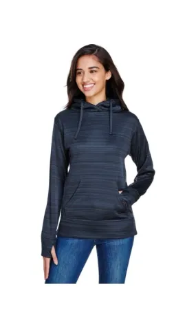 J America JA8662 Women's Odyssey Striped Poly Fleece Lapover Hood