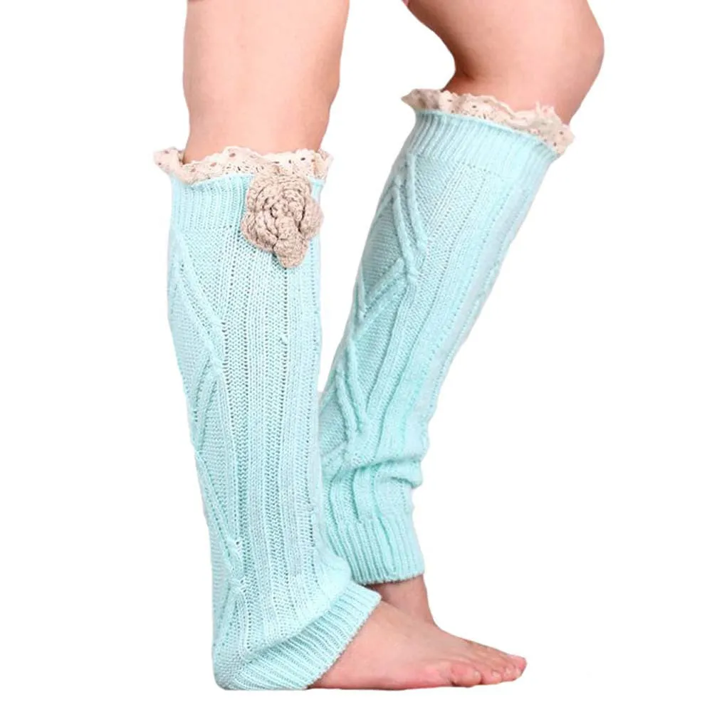 Knitted Socks Leg Warmers Boot Cuffs Gaiters Women's knee socks calentadores piernas polainas beenwarmers Feida