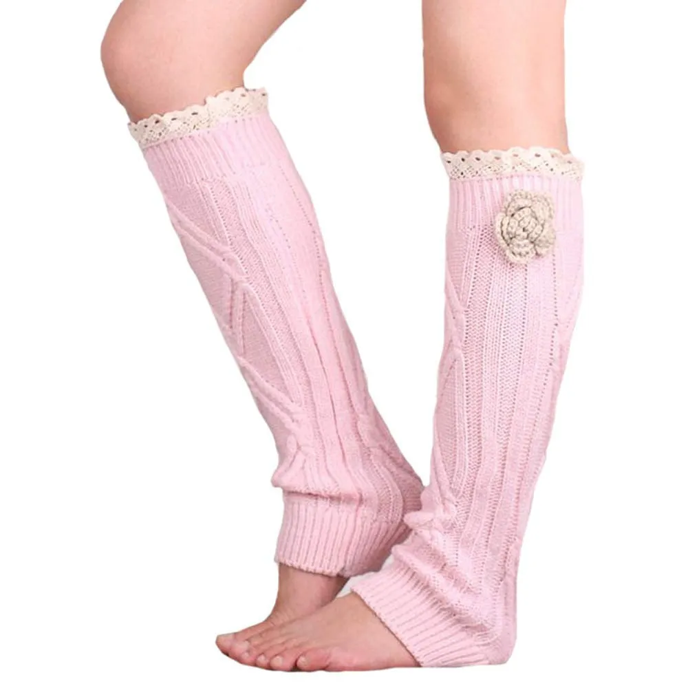 Knitted Socks Leg Warmers Boot Cuffs Gaiters Women's knee socks calentadores piernas polainas beenwarmers Feida