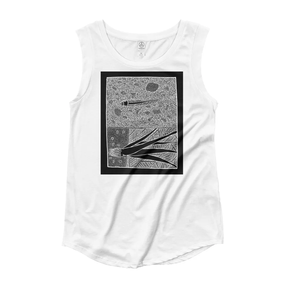 Ladies’ Cap Sleeve T-Shirt Barton Springs Life Underwater