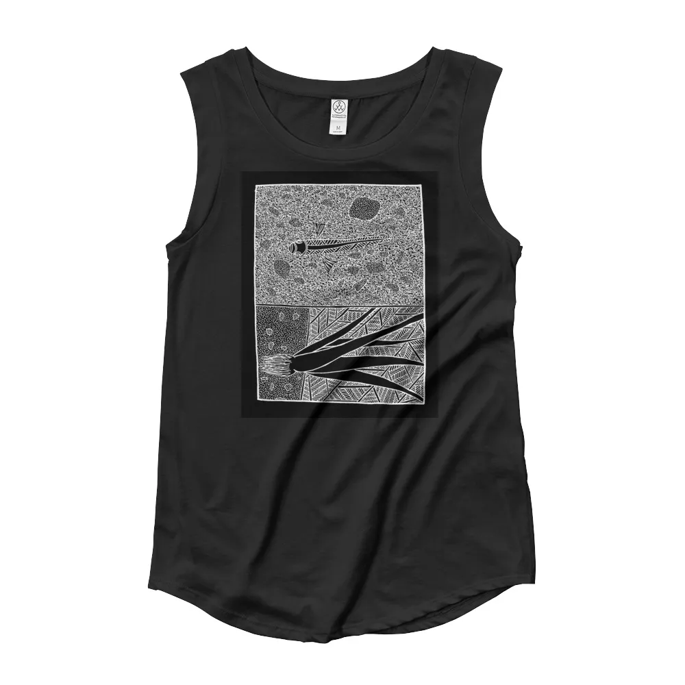 Ladies’ Cap Sleeve T-Shirt Barton Springs Life Underwater