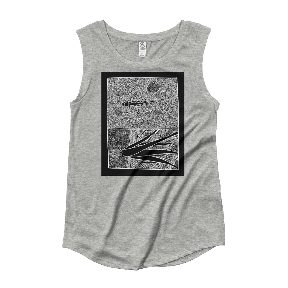 Ladies’ Cap Sleeve T-Shirt Barton Springs Life Underwater