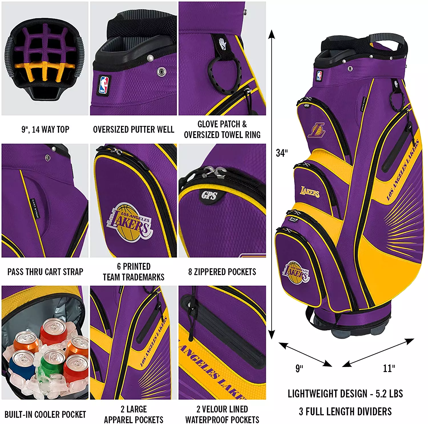 NBA The Bucket II Team Effort Cart Bag