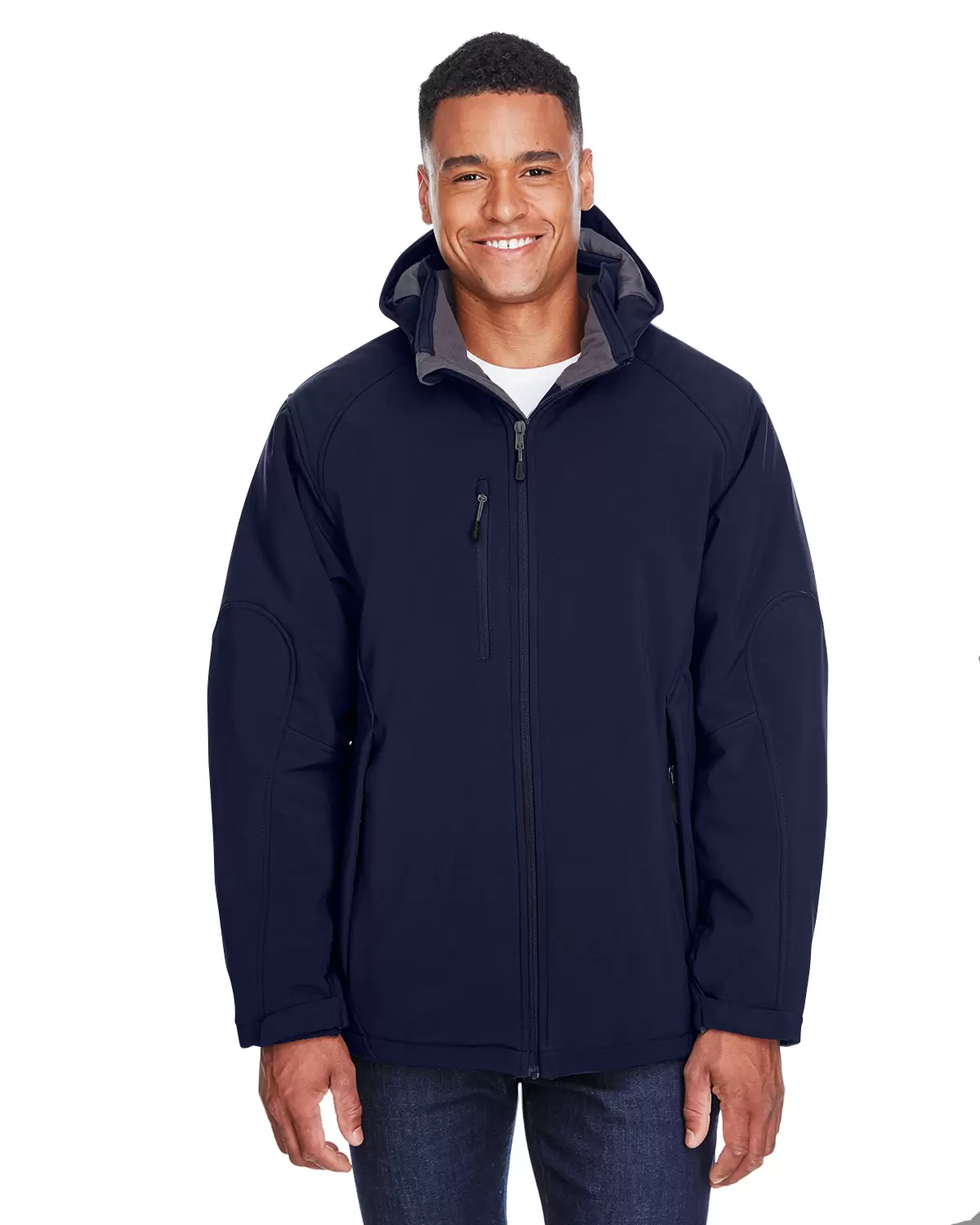 North End 88159 Men's Glacier Insulated Three-Layer Fleece Bonded Soft Shell Jacket with Detachable Hood SKU: 88159