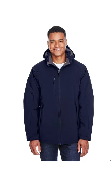 North End 88159 Men's Glacier Insulated Three-Layer Fleece Bonded Softshell Jacket with Detachable Hood