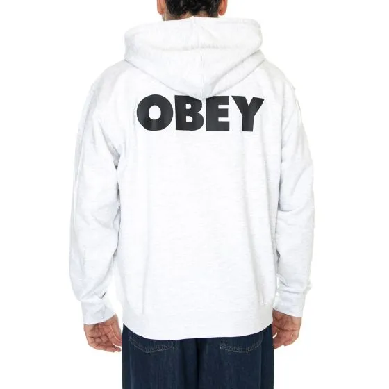 Obey M' Obey Bold Zip Hood Premium French Terry Fleece Ash Grey Sweatshirt