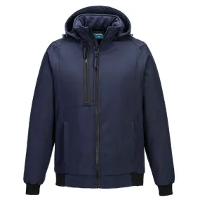 Portwest CD874 WX2 Eco Windproof Insulated Padded Fleece-Lined Softshell Jacket with Hood (Dark Navy)