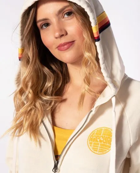 Rip Curl Women's 'Revival' Zipped Hood Fleece - 'Bone'