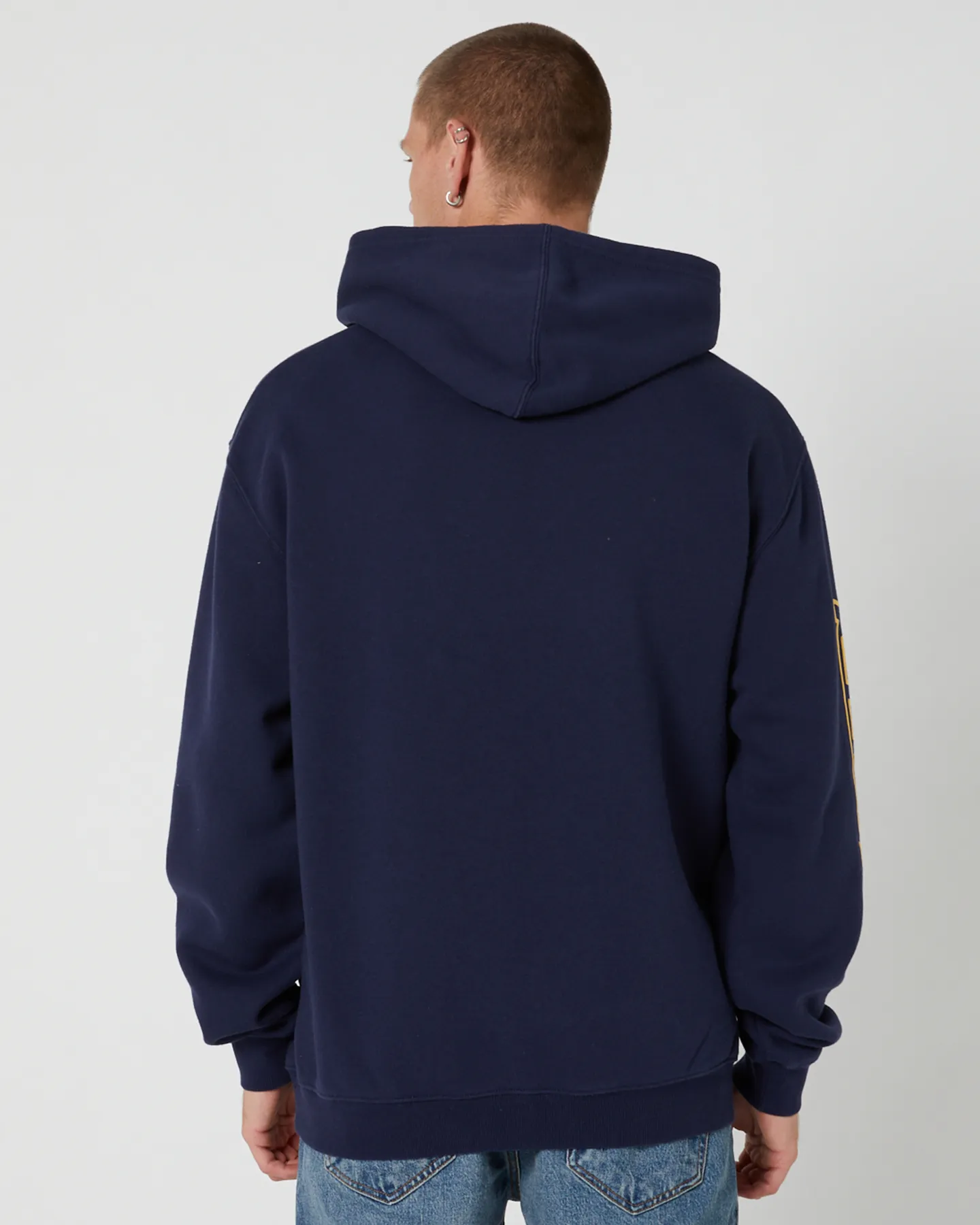 Rusty Shoulda Shrug Relaxed Super Fleece Hood - Navy/Mimosa Yellow | SurfStitch