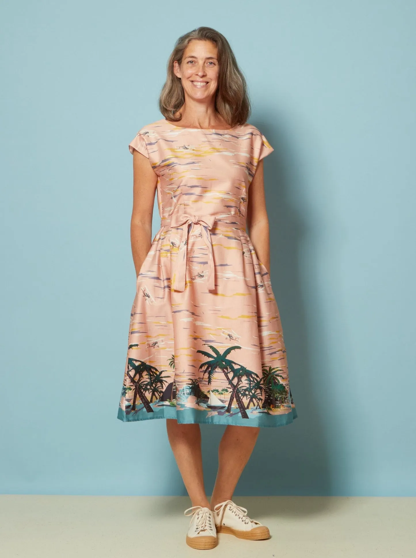 Sacs of Ashbourne   Palava Beatrice Cap Pink Desert Island Dress