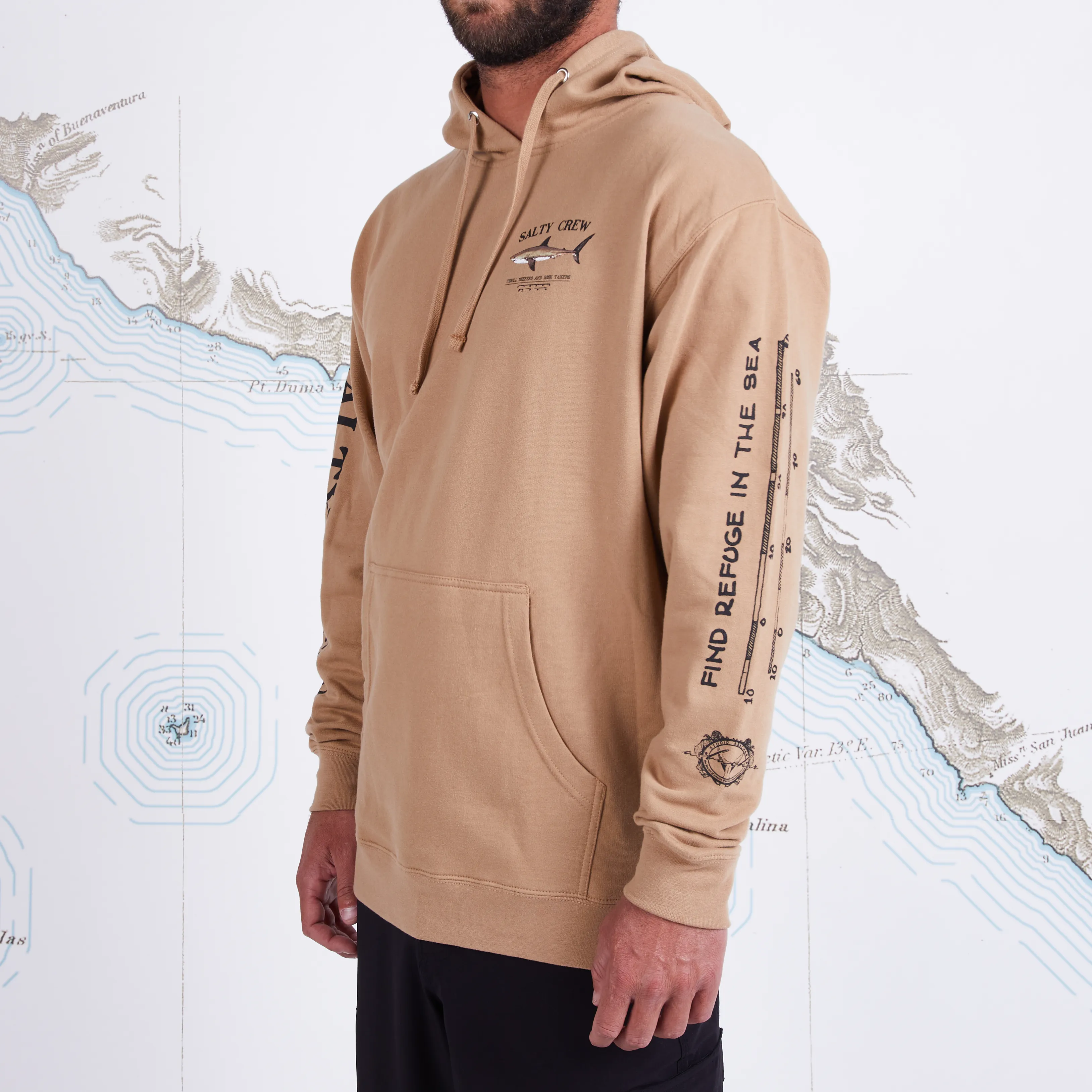 Salty Crew Men's Bruce Hood Fleece Sandstone | Buy Salty Crew Men's Bruce Hood Fleece Sandstone here | Outnorth