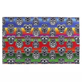 Serape Sugar Skull Black Golf Towel