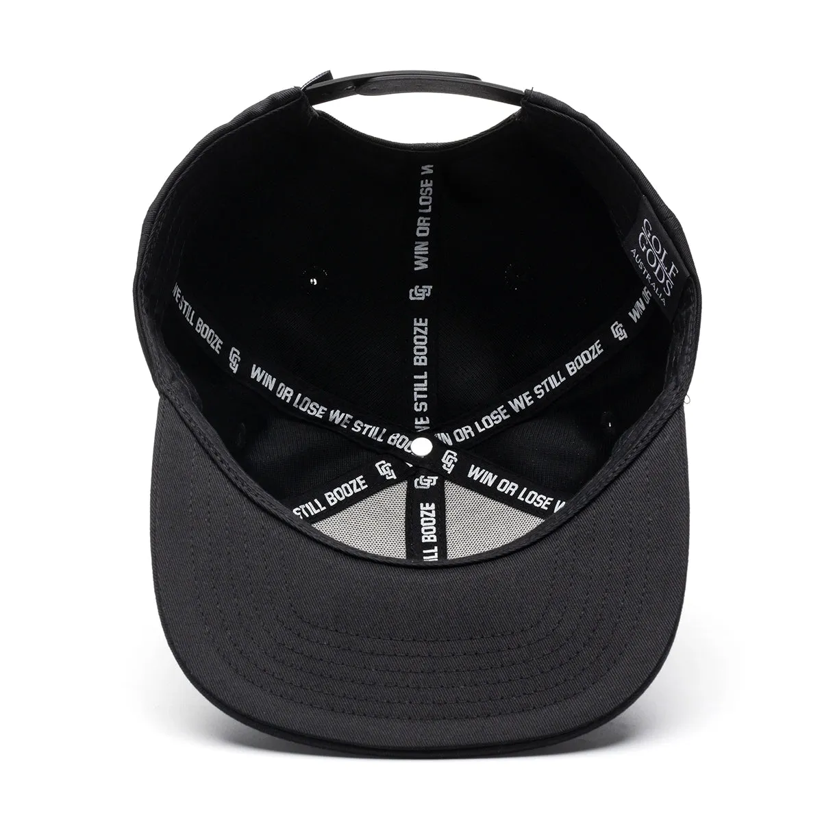 Sinking Putts & Banging Sluts Black SnapBack Golf Hat - Flat Brim