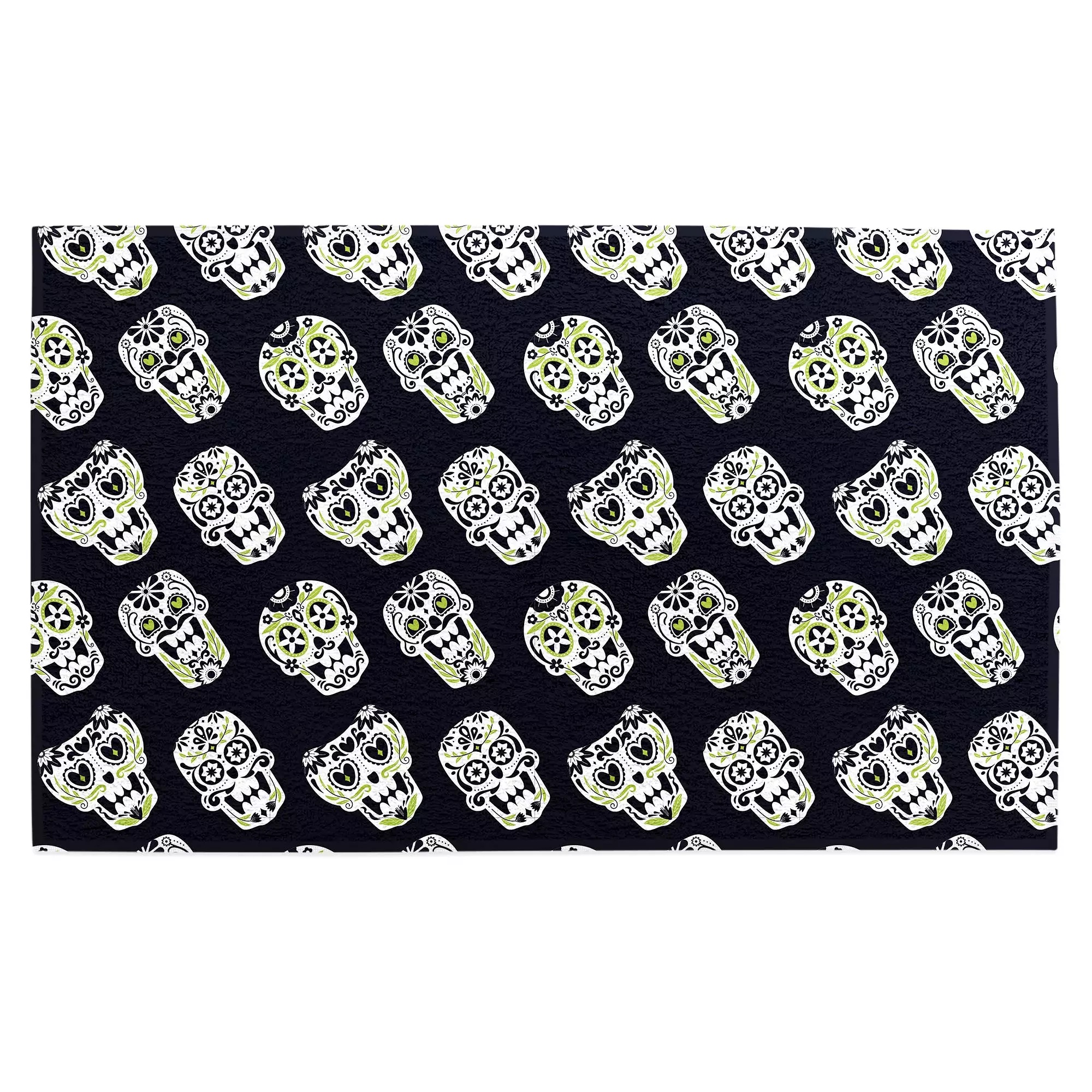 Sugar Skull Black Golf Towel