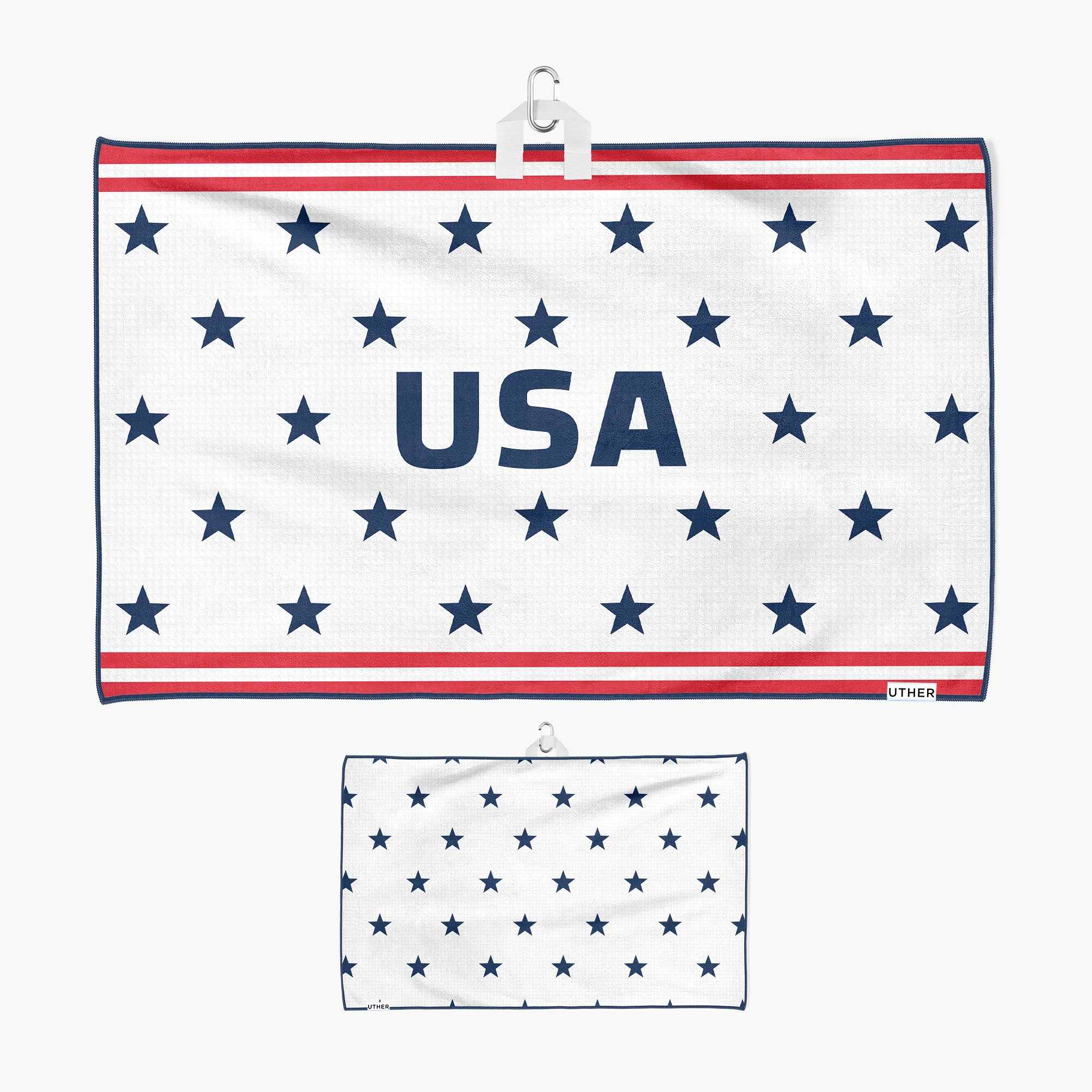 USA Heritage White 2.0 Cart Golf Towel