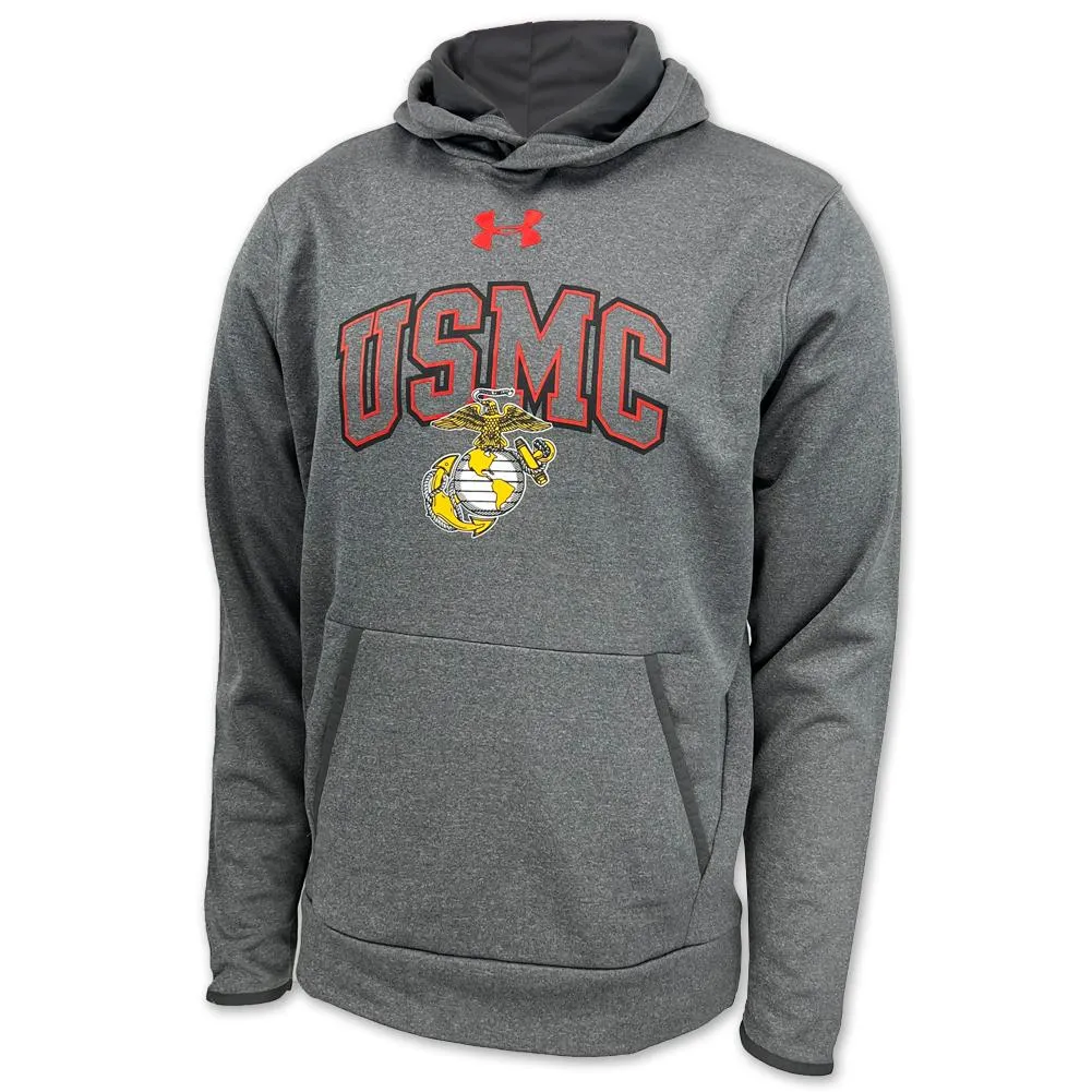 USMC Under Armour Arch EGA Fleece Hood (carbon heather)